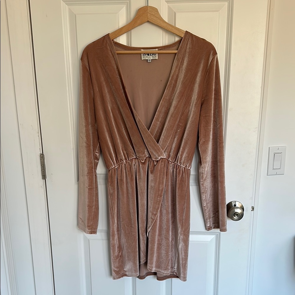 Mauve Velvet Wrap Dress